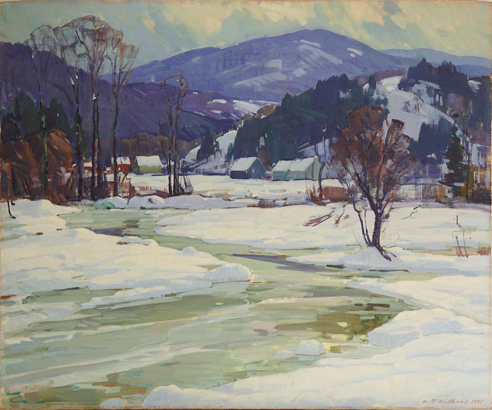 Appraisal: ALDRO THOMPSON HIBBARD American - Winter View oil on canvas