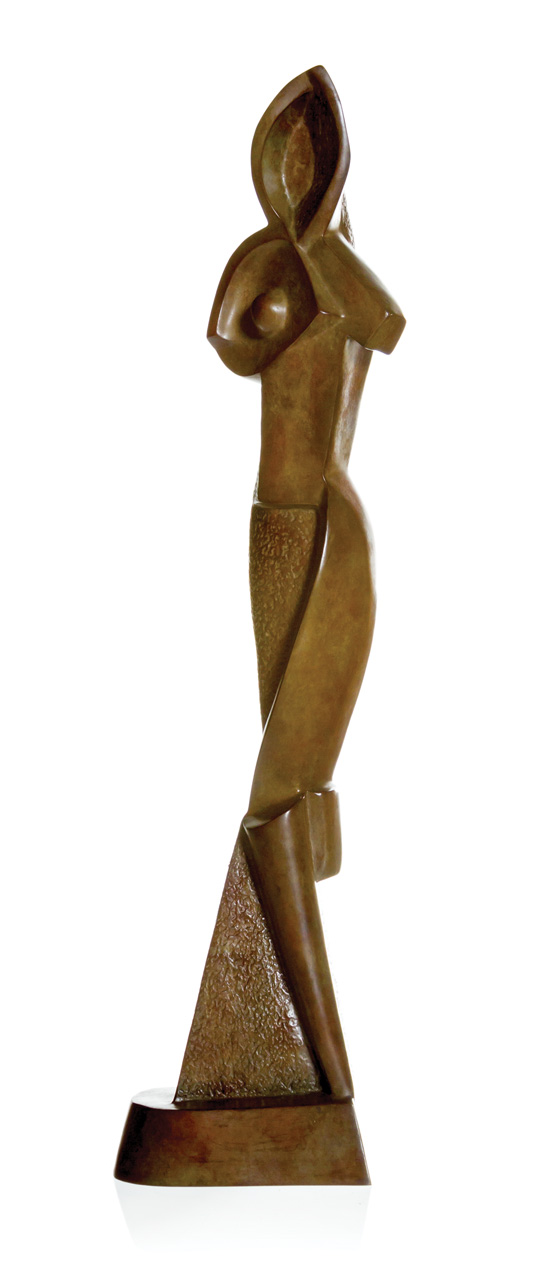 Appraisal: ALEXANDER ARCHIPENKO Attributed American Ukranian - Statuette Geometrique bronze signed