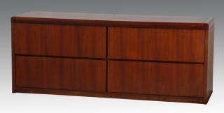 Appraisal: Contemporary mahogany file cabinet l Contemporary mahogany four drawer lateral