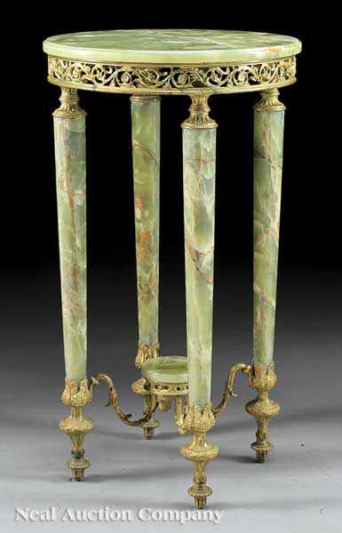 Appraisal: A French Gilt Bronze and Onyx Table late th c