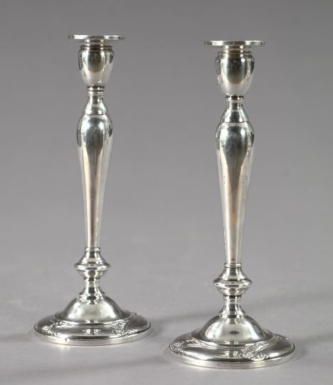 Appraisal: Pair of International Silver Company Sterling Silver Candlesticks of baluster