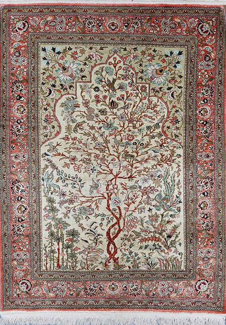 Appraisal: A MODERN PERSIAN SILK PRAYER RUG with a central 'Tree