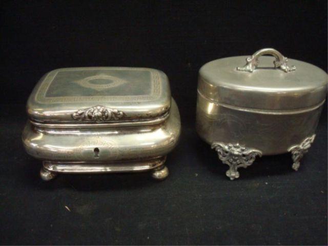 Appraisal: Boxes Possibly Russian is possibly Russian silver the other is