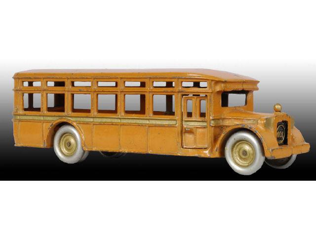 Appraisal: Orange Cast Iron Arcade ACF Bus Toy Description Movable entrance