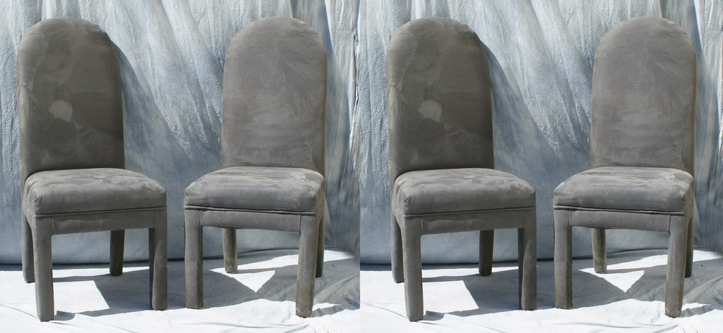 Appraisal: Set of Ultra Suede Micro Fiber Dining Room Chairs gray