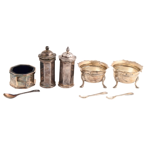 Appraisal: An Elizabeth II silver condiment set of octagonal form with