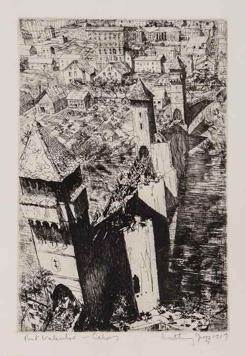 Appraisal: Anthony Gross - Pont Valentr Cahors Cloisters Cahors etchings with