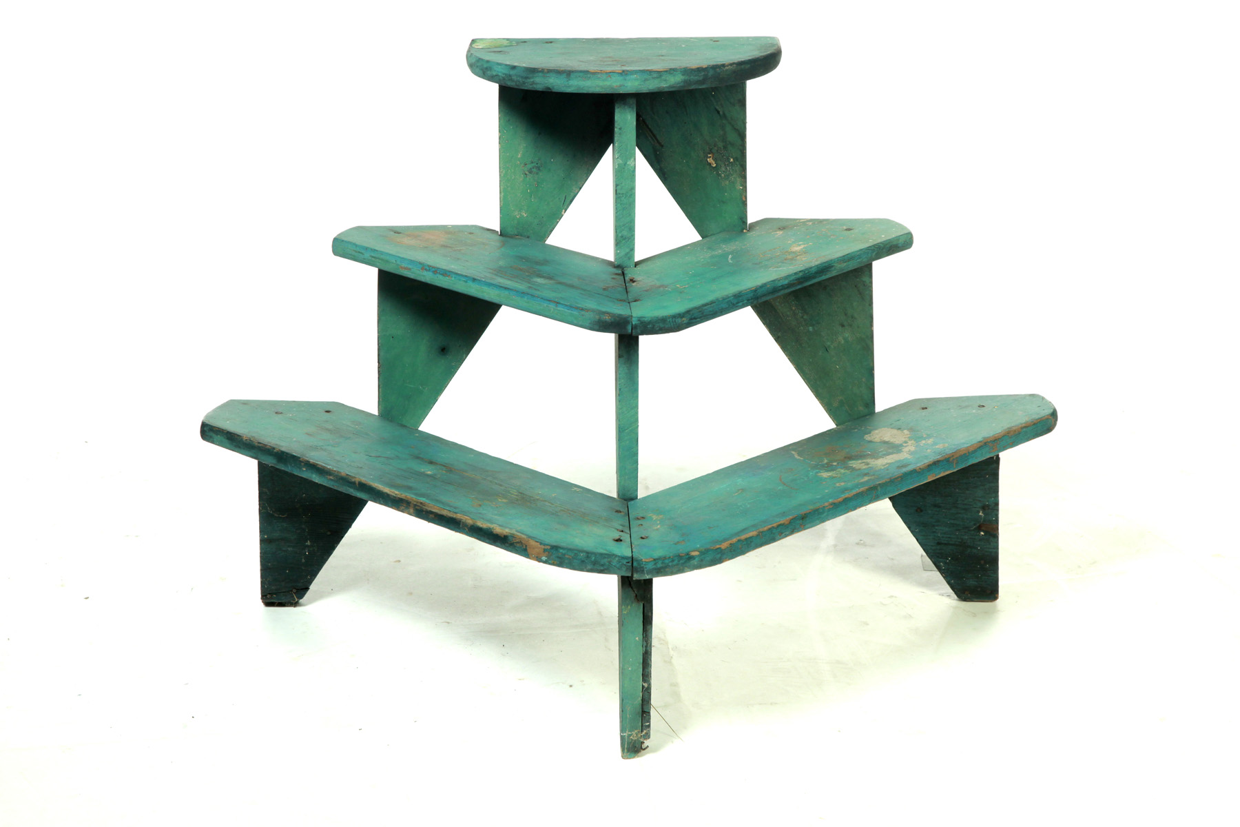 Appraisal: PAINTED CROCK STAND American c Pine and poplar with three