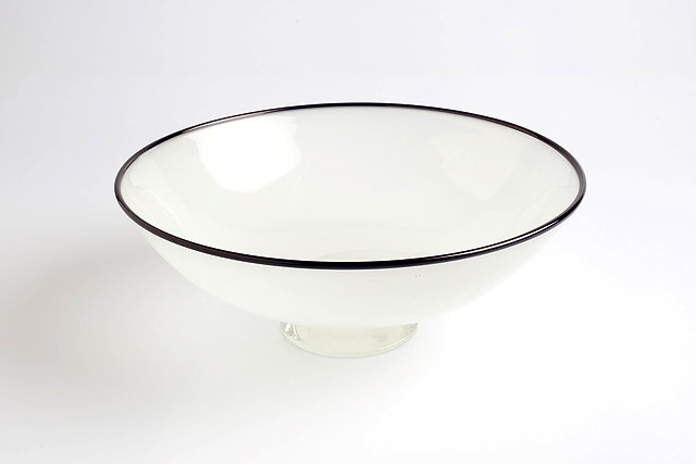 Appraisal: Neil Wilkin British th Century Bowl white glass with black