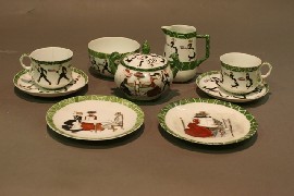 Appraisal: A D C France part tete-a-tete tea set some damage