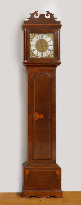 Appraisal: THOMAS LANE BURL ENGLISH TALL CASE CLOCK Burl veneer case