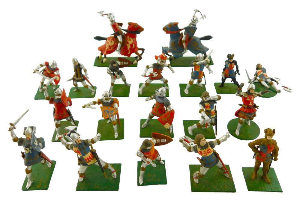 Appraisal: TOYS RICHARD COURTENAY - PAINTED LEAD SOLDIERS NINETEEN PIECES MEDIEVAL