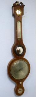 Appraisal: th century Mahogany banjo barometer by B Ferrari cm