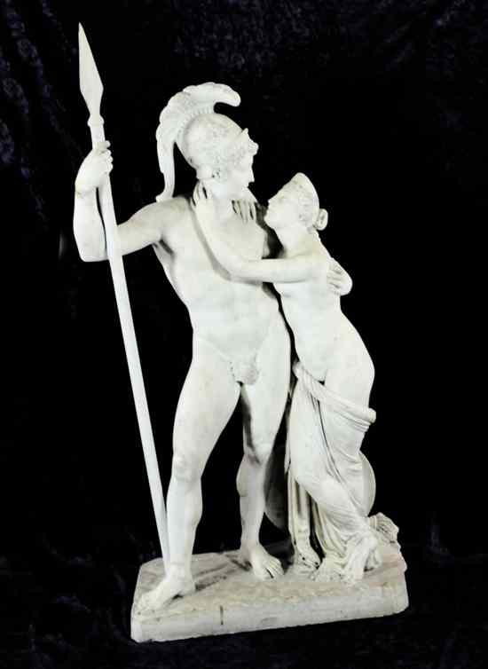 Appraisal: A th century reconstituted marble group of Achilles and a