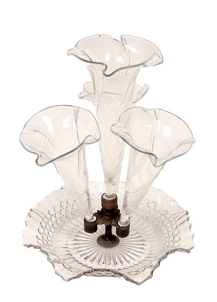 Appraisal: A Victorian glass epergne height in