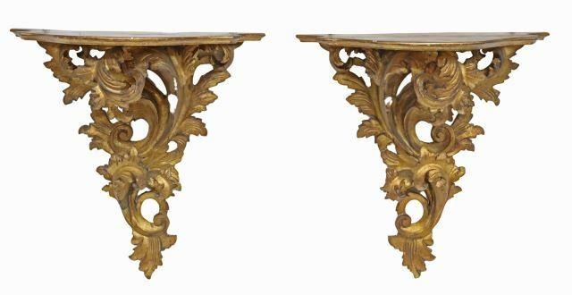 Appraisal: pair Louis XV style wall brackets th c in a