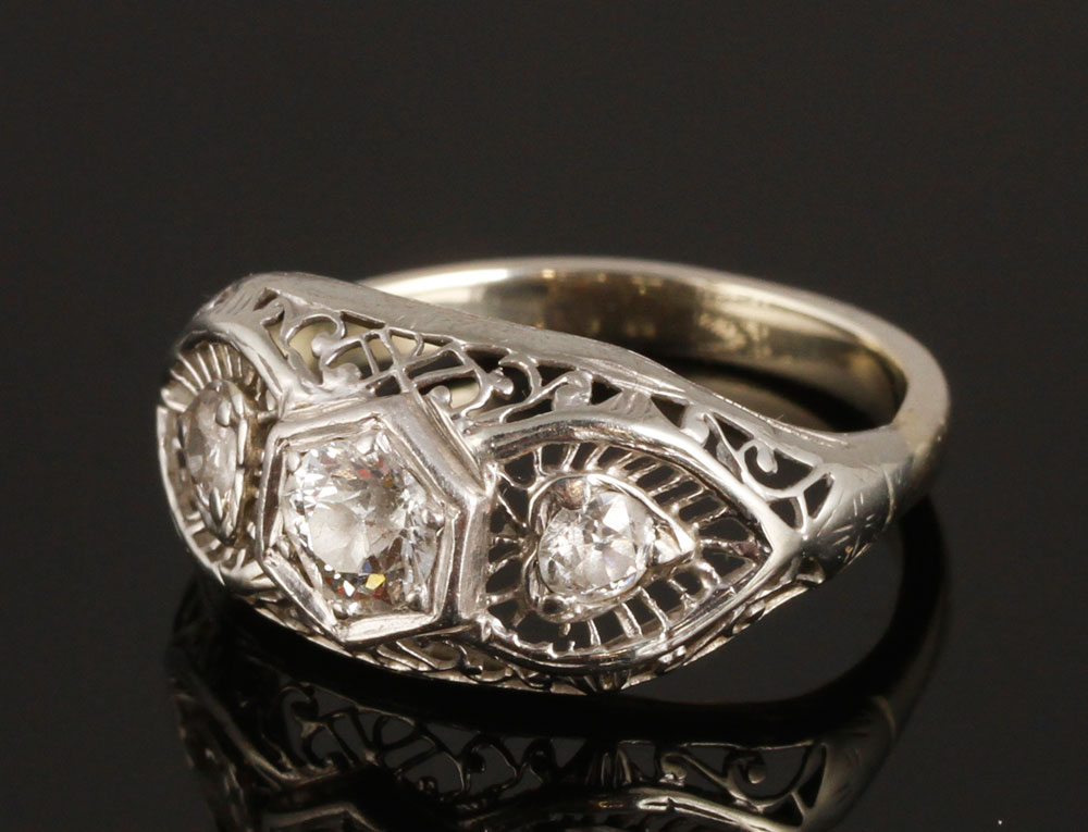 Appraisal: - K Gold Diamond Ring K white gold and diamond