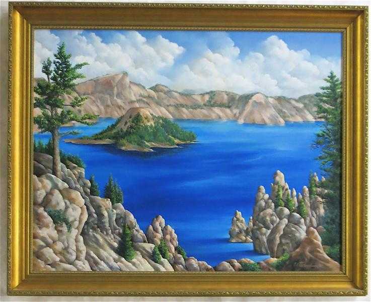 Appraisal: ED THIBODEAU OIL ON CANVAS Oregon st century Crater Lake