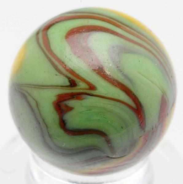 Appraisal: Christensen Agate Striped Opaque Marble Light green base with reddish-orange