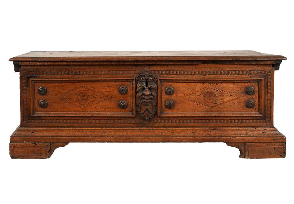 Appraisal: RENAISSANCE REVIVAL CARVED OAK BLANKET CHESTwith a hinged enclosing an