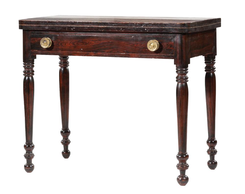 Appraisal: American Federal Rosewood-Grained Pine Games Table th c foldover top