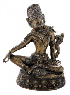 Appraisal: Gilt Bronze Figure of Seated Tibetan Bodhisattva Tibet th century