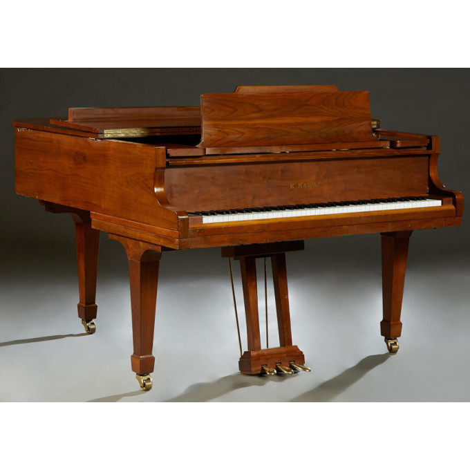 Appraisal: Kawai Carved Mahogany Baby Grand Piano Ser keys on tapered