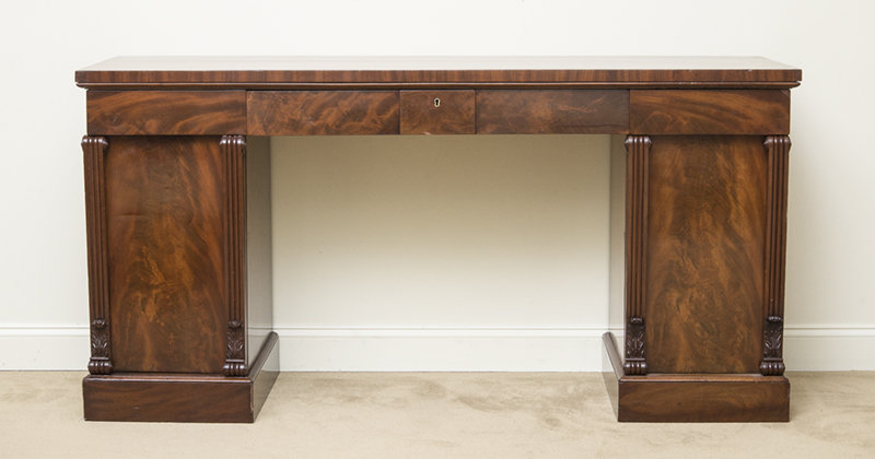 Appraisal: FINE WILLIAM IV MAHOGANY PEDESTAL SIDEBOARD in x ft x