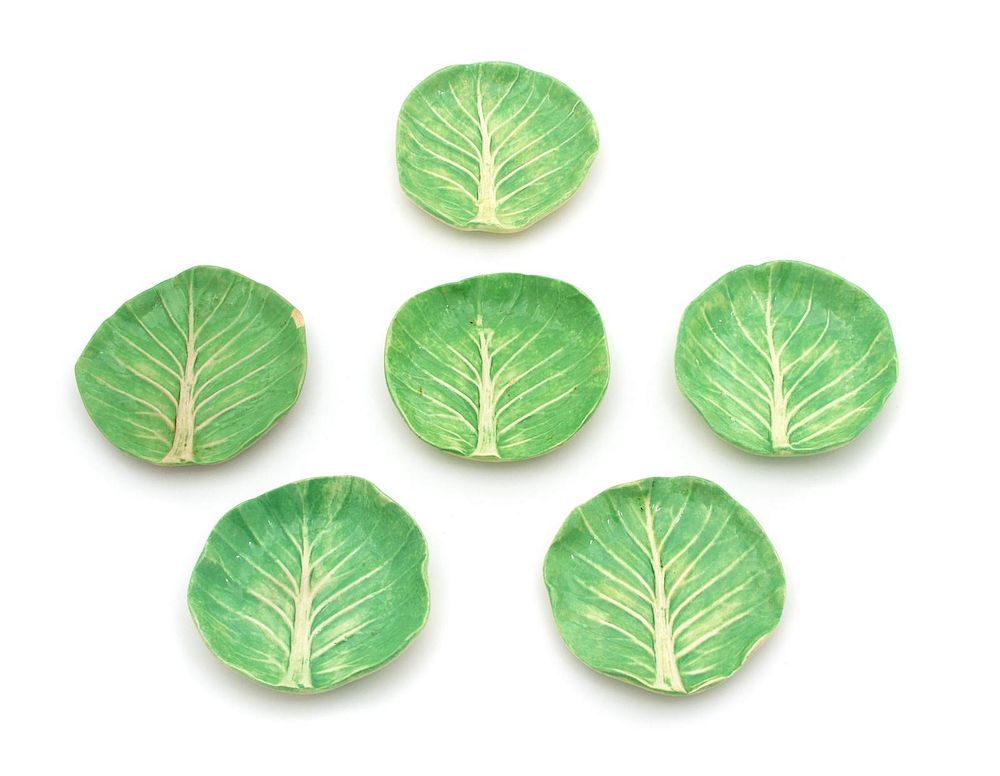 Appraisal: A Set of Six Dodie Thayer Lettuceware Butter Pats Diameter