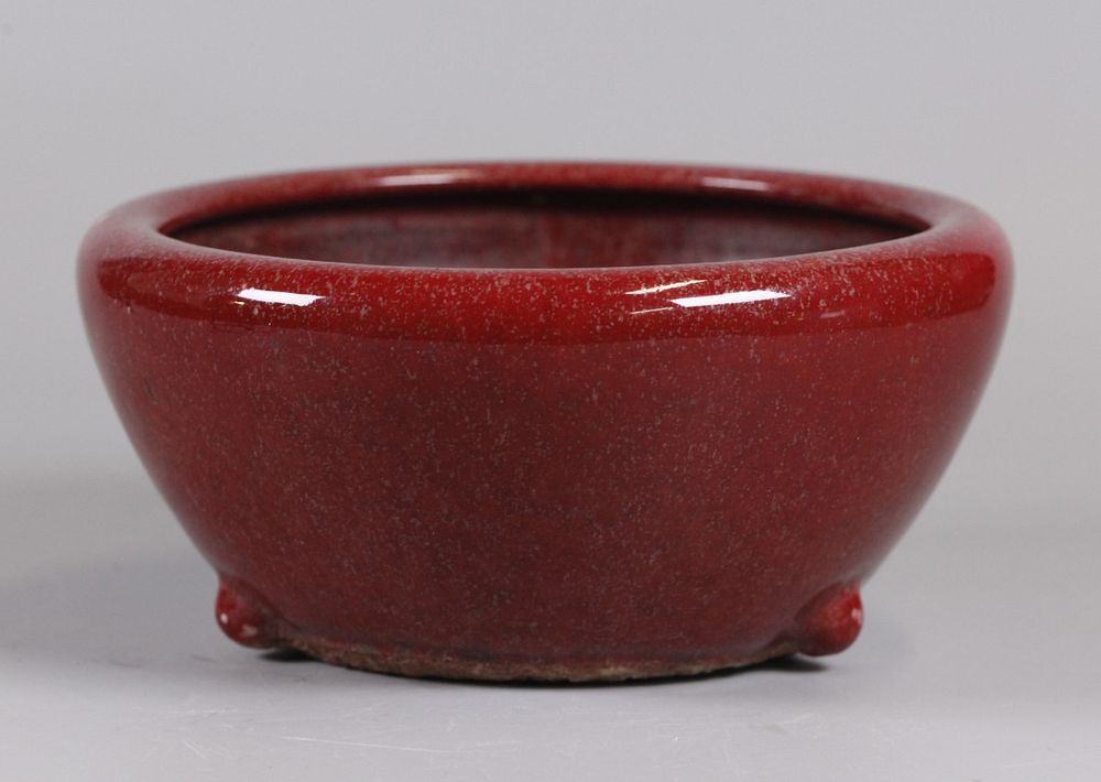 Appraisal: Chinese oxblood porcelain censer possibly th c in L x