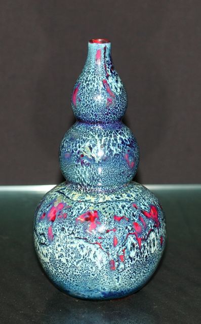 Appraisal: A Royal Doulton triple gourd vase in a mottled blue