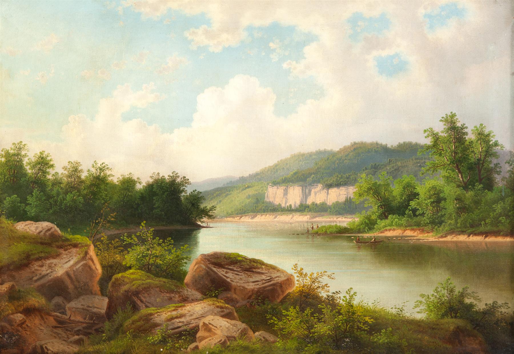 Appraisal: OHIO RIVERSCAPE AMERICAN SCHOOL MID TH CENTURY Oil on canvas