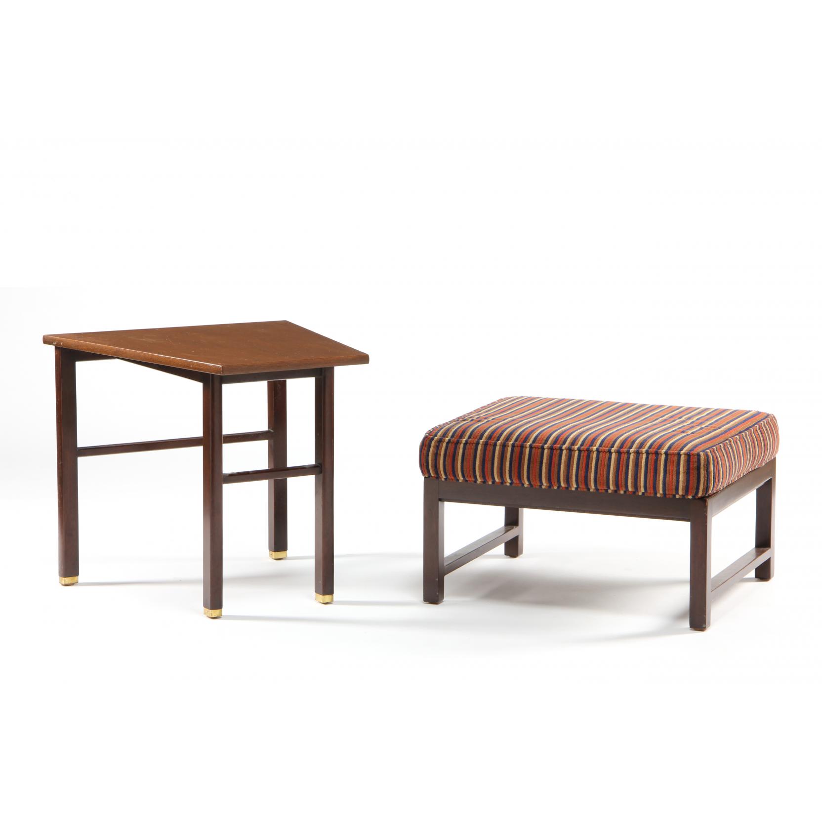 Appraisal: Edward Wormley Am - Wedge Table and Ottoman for Dunbar