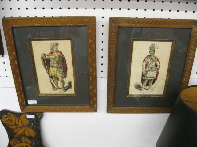 Appraisal: Set of Handcolored Indian Engravings 's framed image x