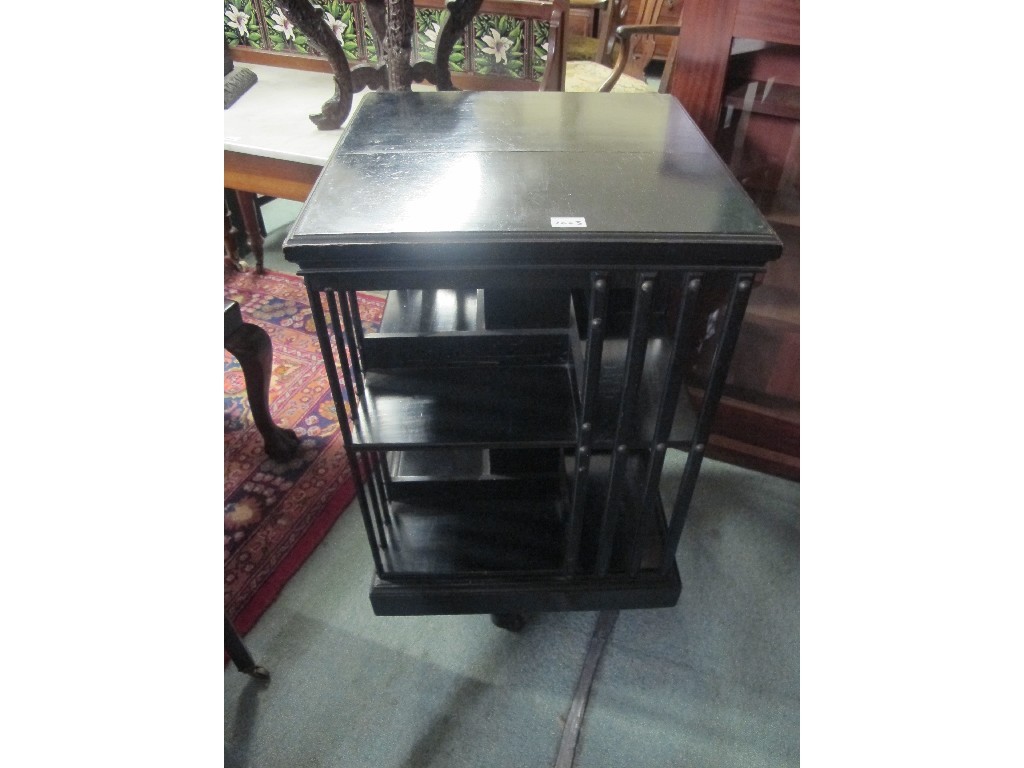 Appraisal: Victorian ebonised revolving bookcase