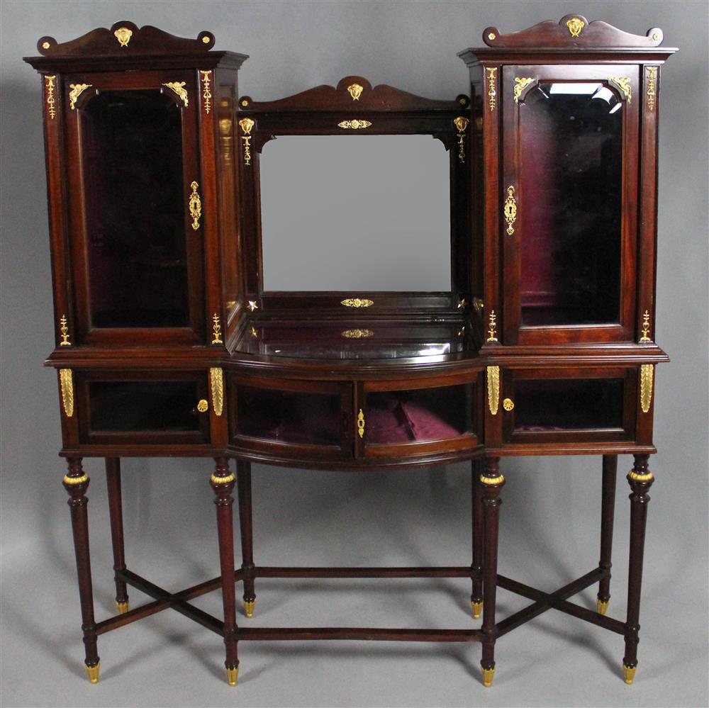 Appraisal: LOUIS XVI ORMOLU MOUNTED MAHOGANY DISPLAY CABINET late th early