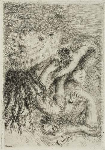 Appraisal: PIERRE-AUGUSTE RENOIR Le Chapeau pingl e planche Etching x mm