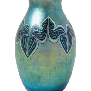 Appraisal: Orient Flume Late th Century Vase Chico California blown glass