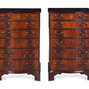 Appraisal: A Pair of George III Style Mahogany Side Chests th