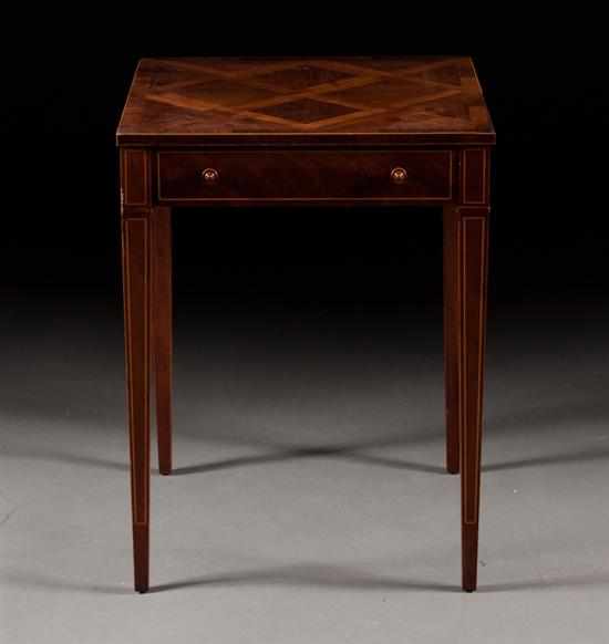 Appraisal: George III style parquetry and stringer inlaid mahogany side table