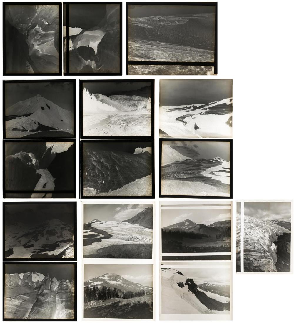 Appraisal: SIXTEEN PHOTOGRAPHIC GLASS NEGATIVES AND POSITIVES mountain landscapes approximately x