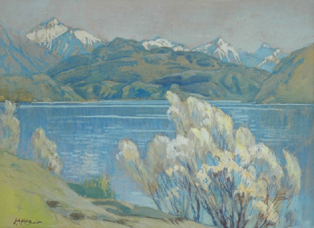 Appraisal: Esther Studholme Hope New Zealander - Lake Wanaka gouache signed