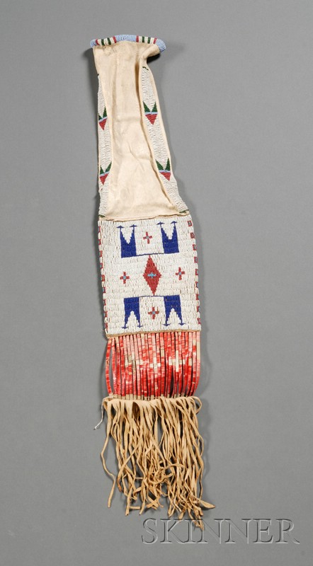 Appraisal: Central Plains Beaded Hide Pipebag Lakota c late th century