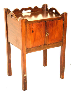 Appraisal: A mahogany tray top night commode late th century the