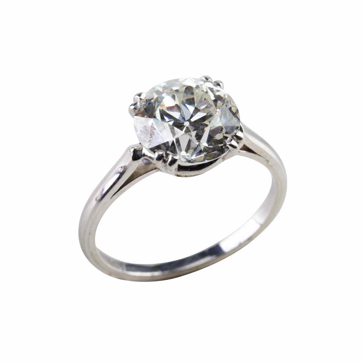 Appraisal: Platinum Ring set with a European cut diamond approx ct