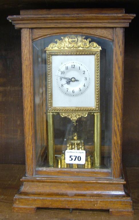 Appraisal: Gustav Becker four glass torsion clock the back plate bearing