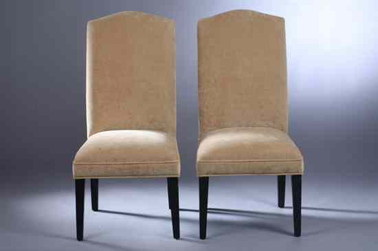 Appraisal: SET EIGHT NEOCLASSICAL STYLE EBONIZED DINING CHAIRS by Restoration Hardware