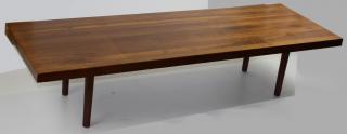 Appraisal: Mid Century Laminated Walnut Coffee Table On Turned Legs X