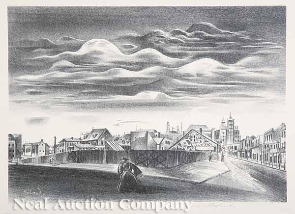 Appraisal: Aaron Bohrod American - New Orleans Vista lithograph pencil-signed signed