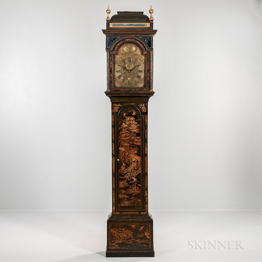 Appraisal: David Paine No Japanned Longcase Clock David Paine No Japanned